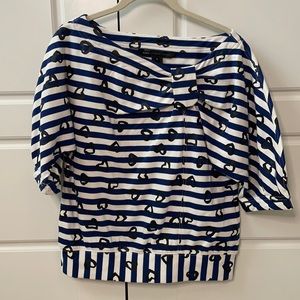 Marc Jacobs boatneck sweater bow blouse w/ hearts
